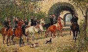 John Arsenius Riders at Uppsala Castle painting